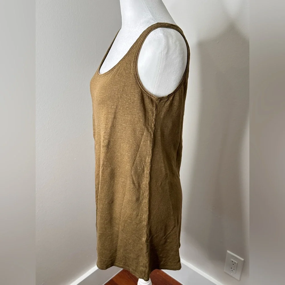 Eileen Fisher Earthy Brown  Organic Linen Tank Top - Picture 9 of 12